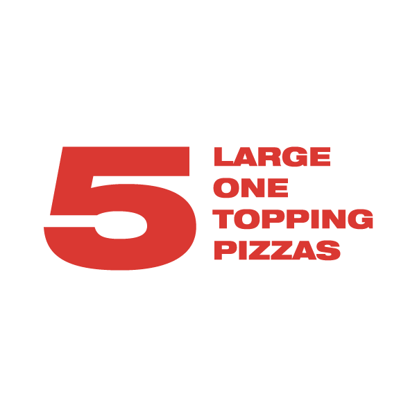 5 - 1 TOPPING PIZZAS image